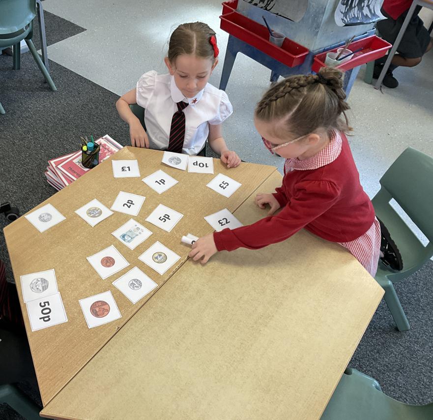 year 1 matching coins 